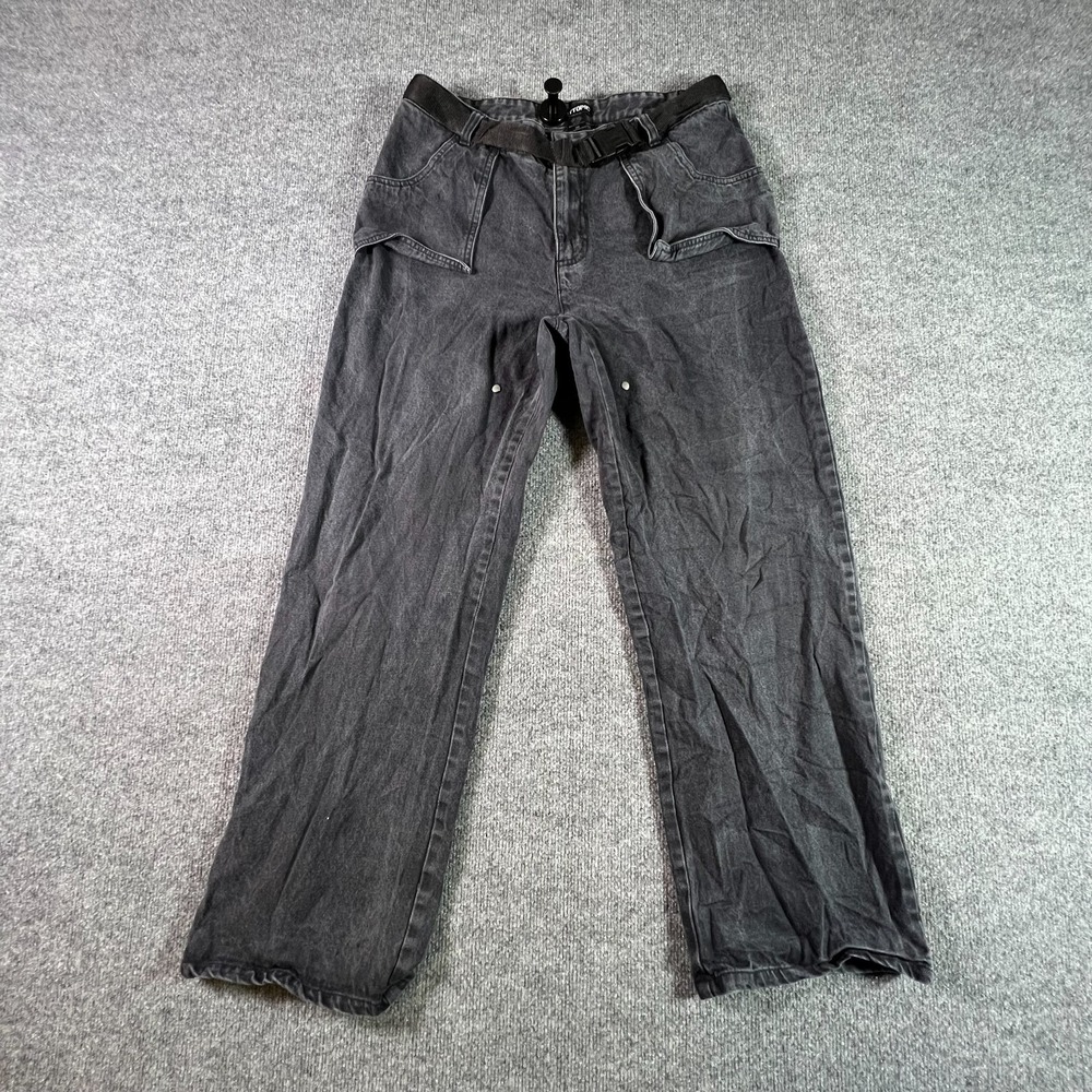 Hot Topic Straight Jeans Men's 36x29 Black Cotton Denim Workwear Travel Baggy
